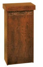 Dimensions: 36" height, 18" width, 16" depth. Brass cross and/or casters are available at an additional charge