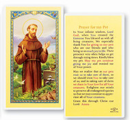 Prayer  for My Pet, Laminated Holy Card,  314