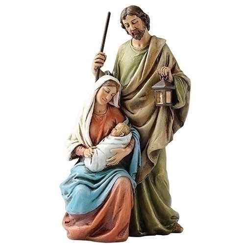 Holy Family 6 Inch Statue Resin/Stone Mix. 6.25"H x 3.38"W x 2.5"D