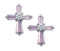 Pink Cubic Zirconium Earrings have surgical steel posts. Complements Cross (Item #130052)