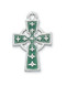 Boys enameled Green Celtic Cross with 18" Stainless Steel Chain.