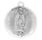 13/16" Round sterling silver Our Lady of Guadalupe Medal on an 18" rhodium plated chain in a deluxe velour gift box.