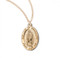 7/8" Oval Our Lady of Guadalupe Gold over Sterling silver Medal with 18" chain. 