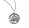15/16" Sterling Silver Our Lady of Loretto Medal. A 18" rhodium plated curb chain is included. Medal comes in a deluxe velour gift box. Solid .925 sterling silver. Dimensions: 0.9" x 0.8" (24mm x 20mm).  Weight of medal: 4.0 Grams.  Made in the USA. 