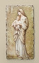 "Innocence" Plaque measures 8"H x 4"W and is made of a resin/stone mix. 