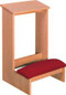 Prie Dieu comes unfinished with wood or padded kneeler. Dimensions: 30" height, 19" width, 9" depth
