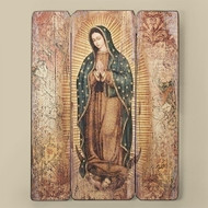 17" Decorative Wall Panel of Our Lady of Guadalupe -medium density fiberboard decorative panel. 17"H X 13"W X 1.38D
