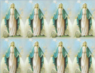 Miraculous Medal Prayer Cards. Bonella artwork is known throughout the world for its beautiful renditions of the Christ, Blessed Mother and the Saints. 8 1/2" x 11" sheets with tab that separates into 8- 2 1/2" x 4 1/4" c cards that can be personalized and laminated at an additional cost.  ( Price per sheet of 8)