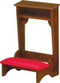 Prie Dieu Kneeler is available in two sizes. Choose 22"W x  21"D x 32H or 36"W x 21"D x 32"H.  The kneeler is available with wooden or padded armrest. Please choose size, fabric, and color in the options section. Item is made to order. Please allow 4-8 weeks for delivery. 