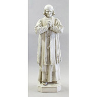 Fiberglass indoor statue. Dimensions: 17.0"W x 13.0"Dx  50.0"H. Prices based on white or colored statue.  Please call 1 800 523 7604 for all other finish styles, shipping costs and pricing.  Statues are custom made Please allow at 4-8 weeks for delivery.