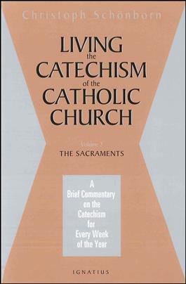 Volume 2 (of 4 Volumes), The Sacraments 
Cardinal Schonborn, the editor of the monumental Catechism of the Catholic Church, a worldwide best seller, provides a brief and profound commentary on the first part of the Catechism, the Creed. Schonborn gives an incisive, detailed analysis of the Creed, providing a specific meditation for each week of the year on how to better live the Catholic faith as expressed in the Creed and explained in the Catechism. Through these 52 meditations, Schonborn's hope is for the reader to not just have a better grasp of Catholic doctrine and belief, but especially to grow in a greater love of and devotion to the person of Jesus Christ. Also available are Volumes 2,3 & 4. 