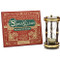 Image of the Naughty and Nice Year Hourglass next to “Santa Claus, the Book of Secrets.”