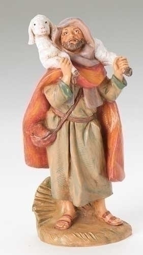 Fontanini 5" scale Figurine depicts Matthew holding a sheep and is skillfully hand-painted and sculpted by master Italian artisans. Unbreakable. Comes boxed and include a story card Actual dimensions: 4.75"H x 2.25"W x 1.75"D Material(s): child-friendly polymer