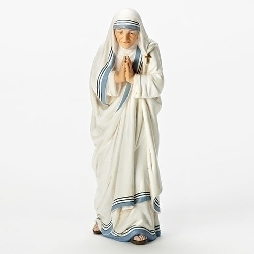 5.5"H St. Mother Teresa Statue.  Made of a resin/stone mix. Dimensions: 5.5"H X 2"W. Canonization Date: September 4th, 2016 Feast Day: September 5