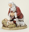 Kneeling Santa with Lamb Figure. Resin/Stone Mix. Dimensions: 13"H x 13"W x 10"D