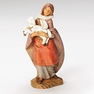 Fontanini Polymer 5" Scale Nativity Figures ~ Shepherdess Emma Holding Lamb Figure