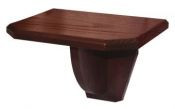 Wall Pedestal comes in two sizes: 6" height, 8" width, 7" depth or 8.5" height, 12" width, 10" depth. Choose your stain.

 