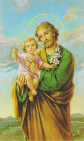 Prayer to St Joseph Holy Card.  Laminated Holy Card 9 day Novena with Promises  2" X 4.25..
