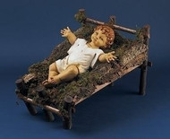 50" Nativity, Gowned Infant Jesus in Cradle 2 Piece Set. Marble Based Resin