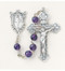 Pewter rosary made with 6mm round genuine amethyst beads. Pewter Miraculous centerpiece and 1-15/16”crucifix. Handmade in the USA by with New England pewter. Presented in a deluxe velour metal gift box.
