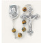 Pewter rosary made with 6mm round genuine tiger eye beads. Pewter Scapular centerpiece and 1-3/4”crucifix. Handmade in the USA with New England pewter. Presented in a deluxe velour metal gift box. 