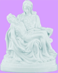 4" approximate size Pieta in molded plastic for long lasting product. color. 7" approximate size Pieta also available (item #2443)