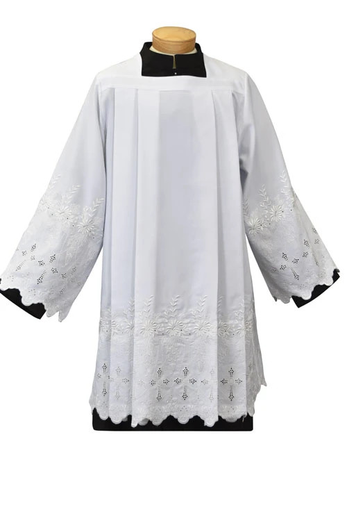 Tailored Priest Surplice, Easy Care, Style 1899. Washable surplice easy care polyester. Permanent Press.  Available in XS, S,M,L and XL.