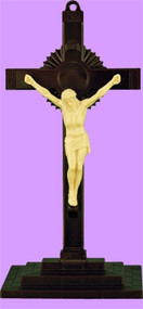 This vinyl brown and tan or luminous standing cross is a carefully detailed reproduction from the original carving and make thoughtful inspirational gifts. 