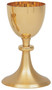 Satin, with base plate; 24k gold plated. 8-3⁄4˝H., 4˝ dia. cup, 5-1⁄4˝ base, 16 oz. cap.