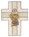 My First Holy Communion Wall Cross with Chalice. Resin/Stone Blend. Measures 6.88"H x 5.25"W x 0.38. Gift Boxed. Matching picture frame and keepsake rosary box available. 