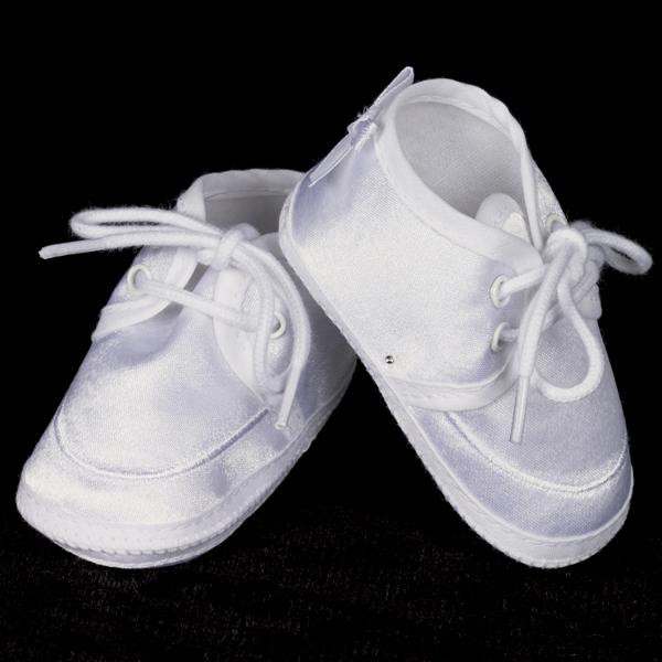 baby boy satin christening shoes