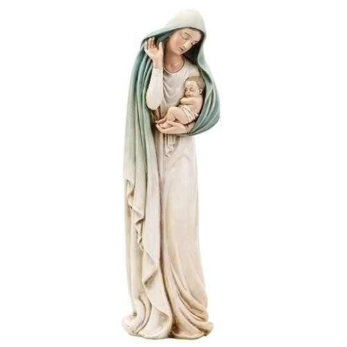 Madonna with Child 12" statue made of stone/resin mix.