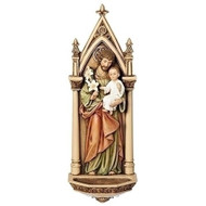 7.75" Poly/Resin St. Joseph Holy Water Font. 