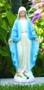 18" - Weight 12 lbs. - 18" Blessed Mother Outdoor Cement Statue.  Decorate your garden with this beautiful statue of the Blessed Mother. This handcrafted statue comes in a detailed stain or natural cement color.  Statue is 17.75"H. Weight is 12lbs. Dimensions are: 7"W and the Base is 5" Sq. NOTE: Statues are hand crafted. Please allow  4-6 weeks for delivery.
