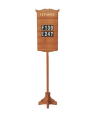 Hymn board with or without stand. Dimensions: 77" height, 16" width. Includes three sets of numbers. Numbers (0-9) & Letters (A-Z)  that fit boards 234, 234H, 237B & 239H, are available at an additional cost