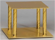 Thabor Table Style 954 - Solid Brass plates with Satin finish and Polished Spiral Posts. Size: Top Level 10", Base Level 12" and 8-1/2" Height. 