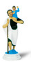 1749-620 St. Christopher-4" Hand Painted Plastic Auto Statues with Magnetic or Adhesive Base. 