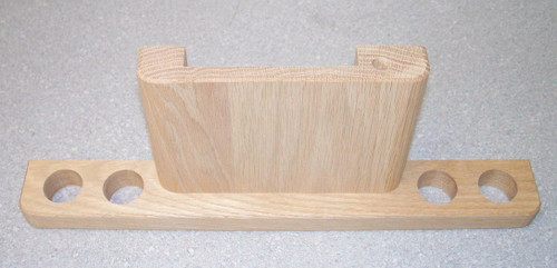 Wood Card and Four Cup Holder with Pencil Slot. Cup Silencers included. Dimensions: 4 5/8" height, 13" width, 1 1/2"depth