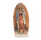 4" Our Lady of guadalupe  hand painted solid resin statue with gold leaf trim accents and Italian gold stamped prayer card. (Deluxe Window Box)