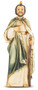 4" St.  JudeHand Painted Solid Resin Statue with Gold Leaf Trim Accents and Italian Gold Stamped Prayer Card. (Deluxe Window Box)