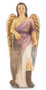 4" St.  Raphael Hand Painted Solid Resin Statue with Gold Leaf Trim Accents and Italian Gold Stamped Prayer Card. (Deluxe Window Box)