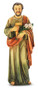 4" St.  Joseph the Worker Hand Painted Solid Resin Statue with Gold Leaf Trim Accents and Italian Gold Stamped Prayer Card. (Deluxe Window Box)