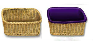 Hand made of round reed, these unlined Rectangular Baskets are light and strong. The baskets are offered with various options: Rectangular basket measures 9" x 13" x 4" or Double Depth Size 12" x16" x 8".   Removable Basket Liners come in three different colors and are available for an additional cost  (Item 454BL)

