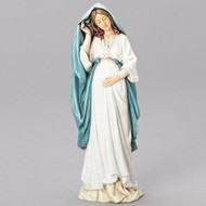 Pregnant Mary figure. This 8.75" Pregnant Mary figure is made of resin/stone mix.