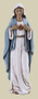Immaculate Heart of Mary 4" Statue. Resin/Stone Mix. Dimensions: 3.875"H x 1.25"W x 0.875"D