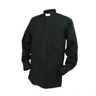 black tab collar long sleeve clergy shirt