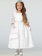 All-lace girls white communion dress with flower pattern 
First communion is a special time. Get your little princess a delicate, elegant lace dress to celebrate this momentous occasion. With a simple design featuring a floral lace pattern, this was designed specifically with your little girl in mind!
Tea Length 
Three quarters sleeves 
Made in the U.S.A. 
3 Dress Limite Per Order
 