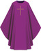 This chasuble features an embriodered cross both the front and back. It comes in Purple, Green Red and Ecru. It is made from Elias fabric and is part of the Assisi series. Elias fabric is 100% polyester and is lightweight and durable. The Chasubles measure 53"L x 63"W;. The chasuble has a plain collar and does come with an inside stole. Care instructions: Wash in warm suds, rinse well, do not wring. Hang wet to dry, no ironing needed. Please supply your Intitution’s Federal ID # as to avoid an import tax. Please allow 3-4 weeks for delivery if item is not in stock as it is shipped from overseas. 

 
