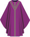 This chasuble features  orphreys on front and back. It comes in Purple, Green Red and Ecru. It is made from Elias fabric and is part of the Assisi series. Elias fabric is 100% polyester and is lightweight and durable.  The Chasubles measure 53"L x 63"W;. The chasuble has a plain collar and does come with an inside stole. Care instructions: Wash in warm suds, rinse well, do not wring. Hang wet to dry, no ironing needed. Please supply your Intitution’s Federal ID # as to avoid an import tax. Please allow 3-4 weeks for delivery if item is not in stock as it is shipped from overseas.