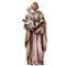 Saint Joseph and Child Figure - 4" scale. Patron Saint of Families. Resin/Stone Mix. Dimensions: 4.075"H x 1.5"W  x 1.125"D